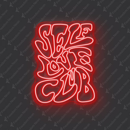 Red Double-Line Self Love Club Neon Sign