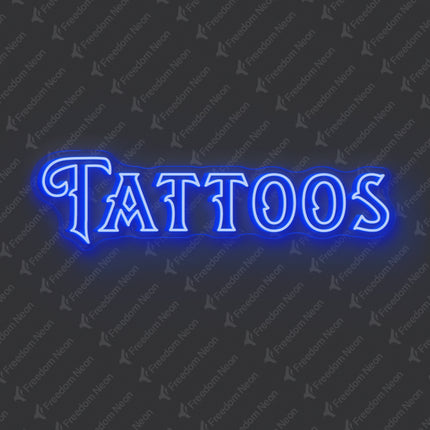 Blue Double Line Tattoos Neon Sign