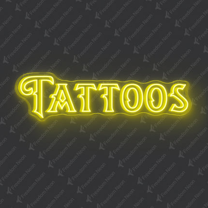 Lemon Yellow Double Line Tattoos Neon Sign