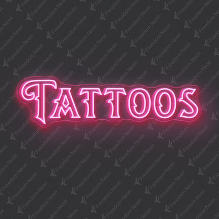 Light Pink Double Line Tattoos Neon Sign