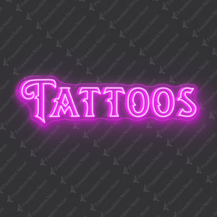 Pink Double Line Tattoos Neon Sign