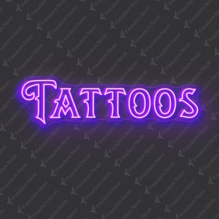 Purple Double Line Tattoos Neon Sign