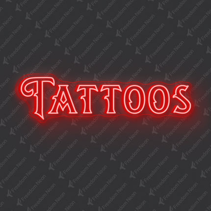 Red Double Line Tattoos Neon Sign