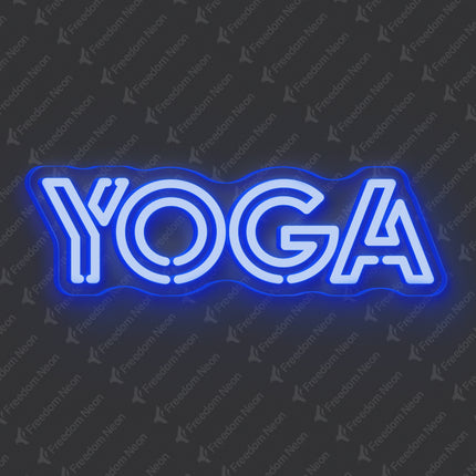 Blue Double Line Yoga Neon Sign