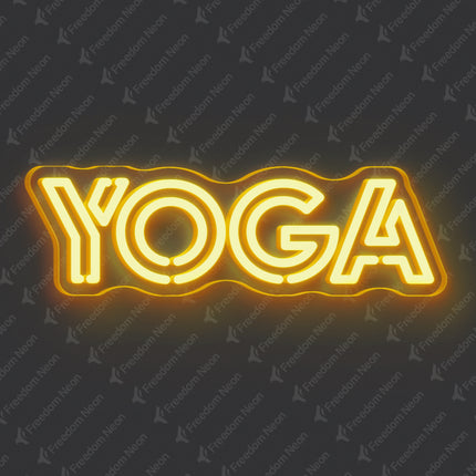 Golden Yellow Double Line Yoga Neon Sign