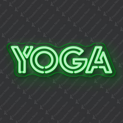 Green Double Line Yoga Neon Sign