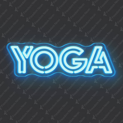 Ice Blue Double Line Yoga Neon Sign