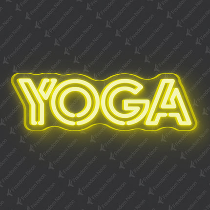 Lemon Yellow Double Line Yoga Neon Sign