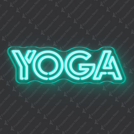 Mint Green Double Line Yoga Neon Sign