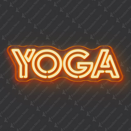 Orange Double Line Yoga Neon Sign