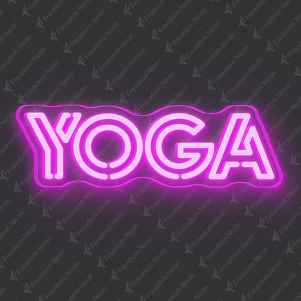 Pink Double Line Yoga Neon Sign