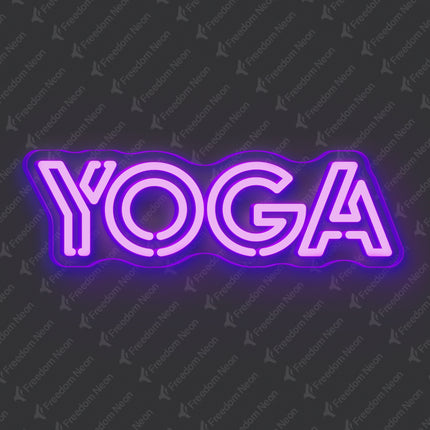 Purple Double Line Yoga Neon Sign