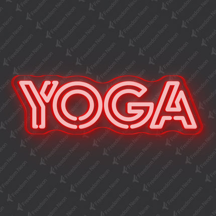 Red Double Line Yoga Neon Sign