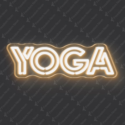Warm White Double Line Yoga Neon Sign