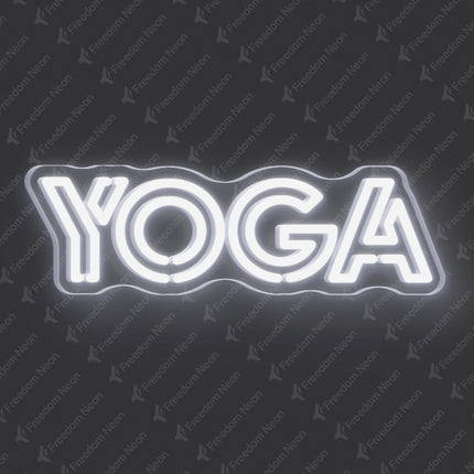 White Double Line Yoga Neon Sign
