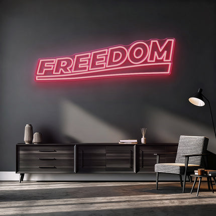 Light Pink Double-Lined Freedom Neon Sign