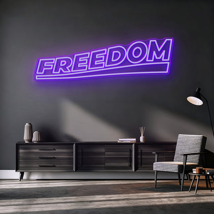 Purple Double-Lined Freedom Neon Sign