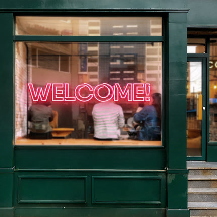 Light Pink Double "Welcome" Neon Sign