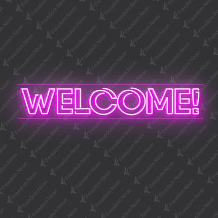 Pink Double "Welcome" Neon Sign