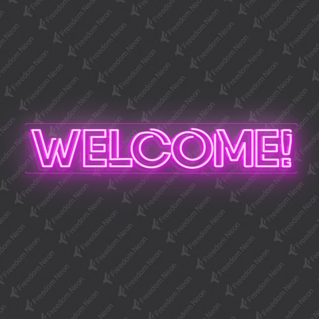Pink Double "Welcome" Neon Sign