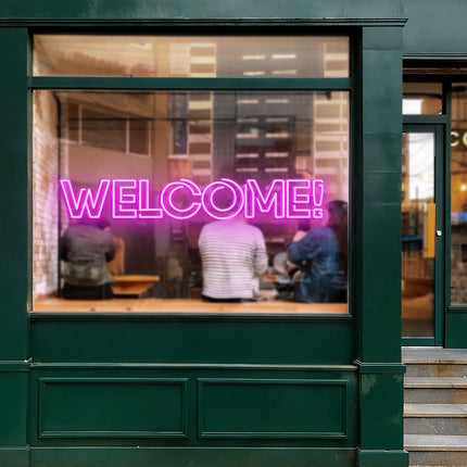 Pink Double "Welcome" Neon Sign
