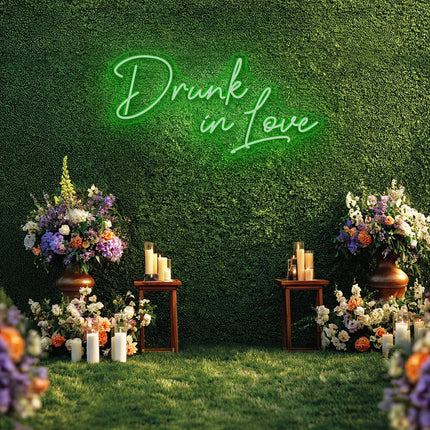 Green Drunk in Love Neon Sign