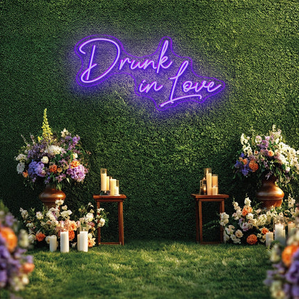 Purple Drunk in Love Neon Sign