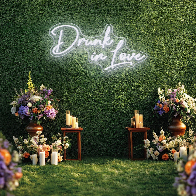 White Drunk in Love Neon Sign