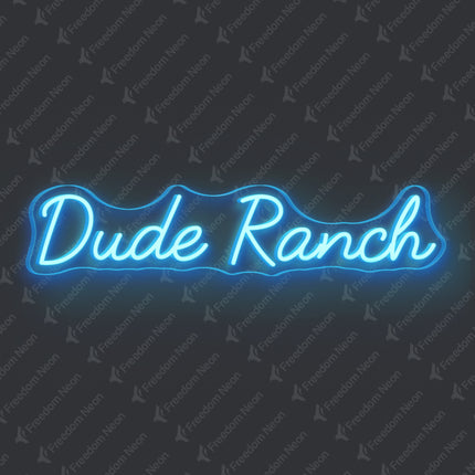 Ice Blue Dude Ranch Neon Sign