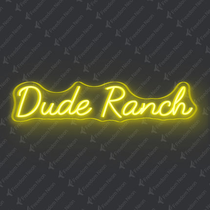 Lemon Yellow Dude Ranch Neon Sign