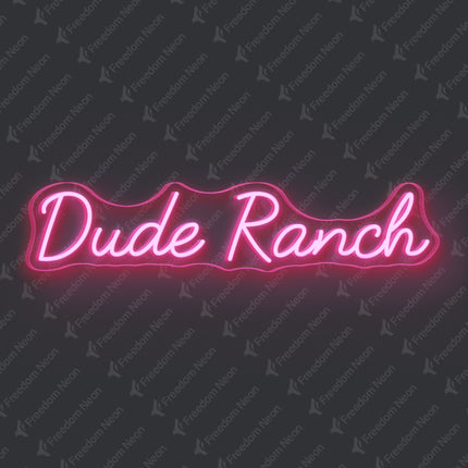 Light Pink Dude Ranch Neon Sign