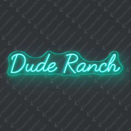 Mint Green Dude Ranch Neon Sign
