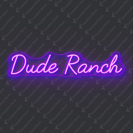 Purple Dude Ranch Neon Sign