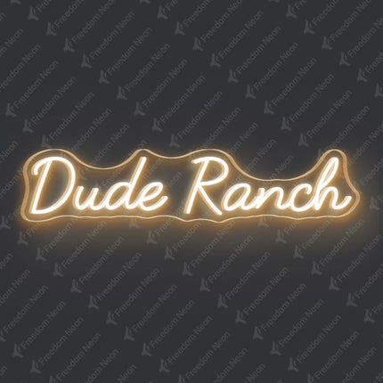 Warm White Dude Ranch Neon Sign