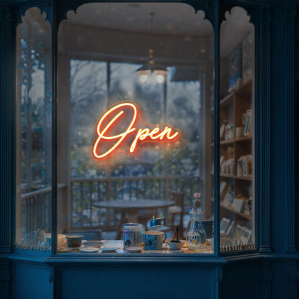 Eye-Catching golden yellow"Open" sign
