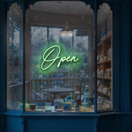Eye-Catching green "Open" sign