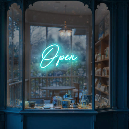 Eye-Catching mint "Open" sign
