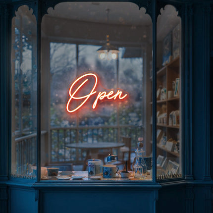 Eye-Catching orange "Open" sign