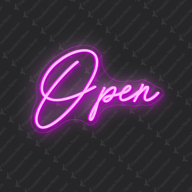 Eye-Catching pink "Open" sign