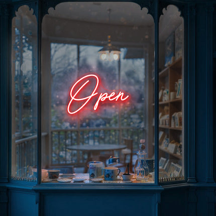 Eye-Catching red "Open" sign