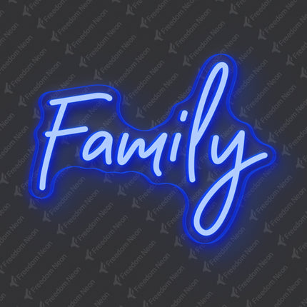 Blue Family Neon Sign