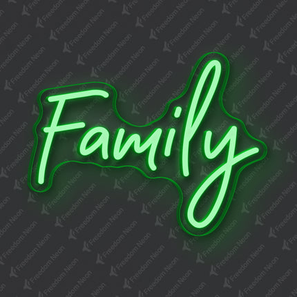 Green Family Neon Sign