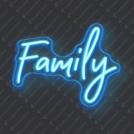 Ice Blue Family Neon Sign