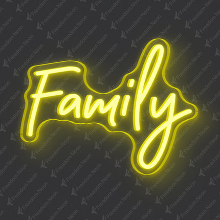 Lemon Yellow Family Neon Sign