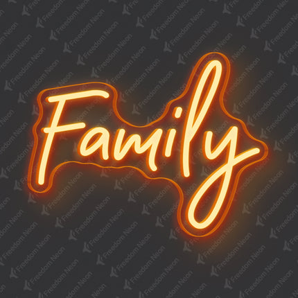 Orange Family Neon Sign