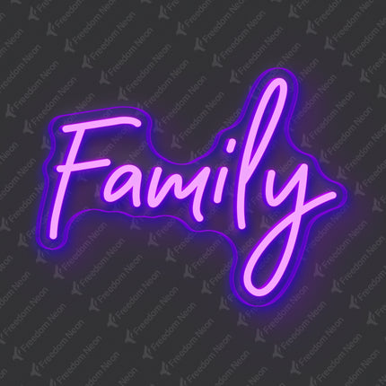 Purple Family Neon Sign