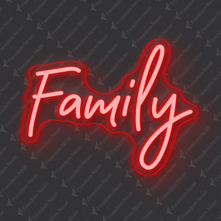 Red Family Neon Sign
