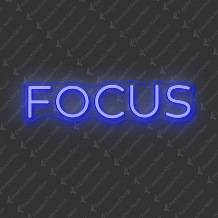 Blue FOCUS Neon Sign