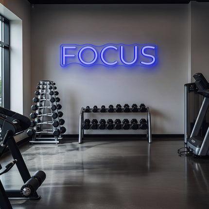Blue FOCUS Neon Sign