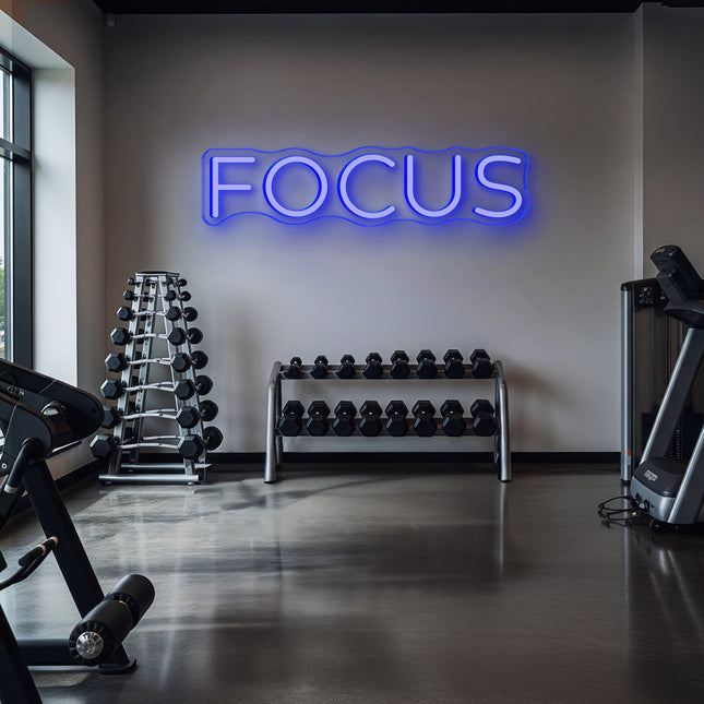 Blue FOCUS Neon Sign